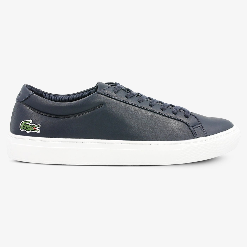 Lacoste Black Leather Sneakers with White Trim - Size 7 or 38